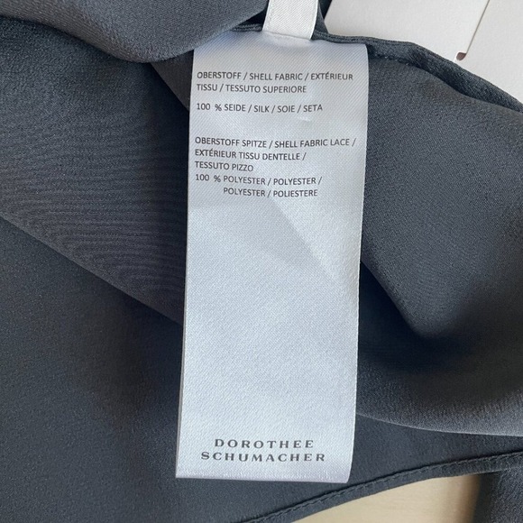 NWT Dorothee Schumacher Silk Button Up Collarless Lace Cut Out Blouse Size 2 / S - Picture 13 of 15